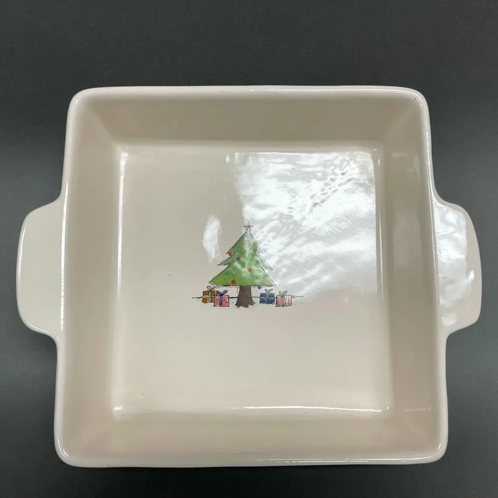 Rae Dunn‎ by Magenta Square Dish Christmas Tree Oven Safe 9